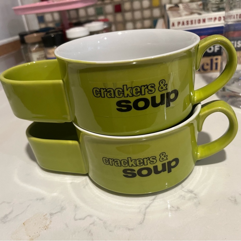 Two vintage soup and crackers bowls